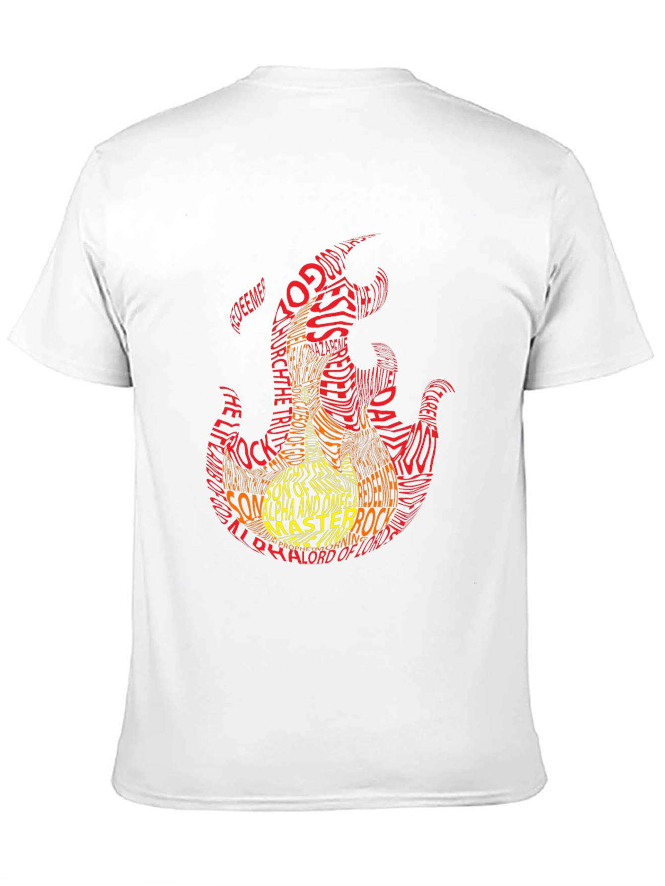 Flame Graphic T-Shirt - Religious Text Design