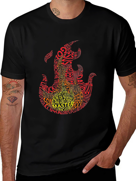 Flame Graphic T-Shirt - Religious Text Design