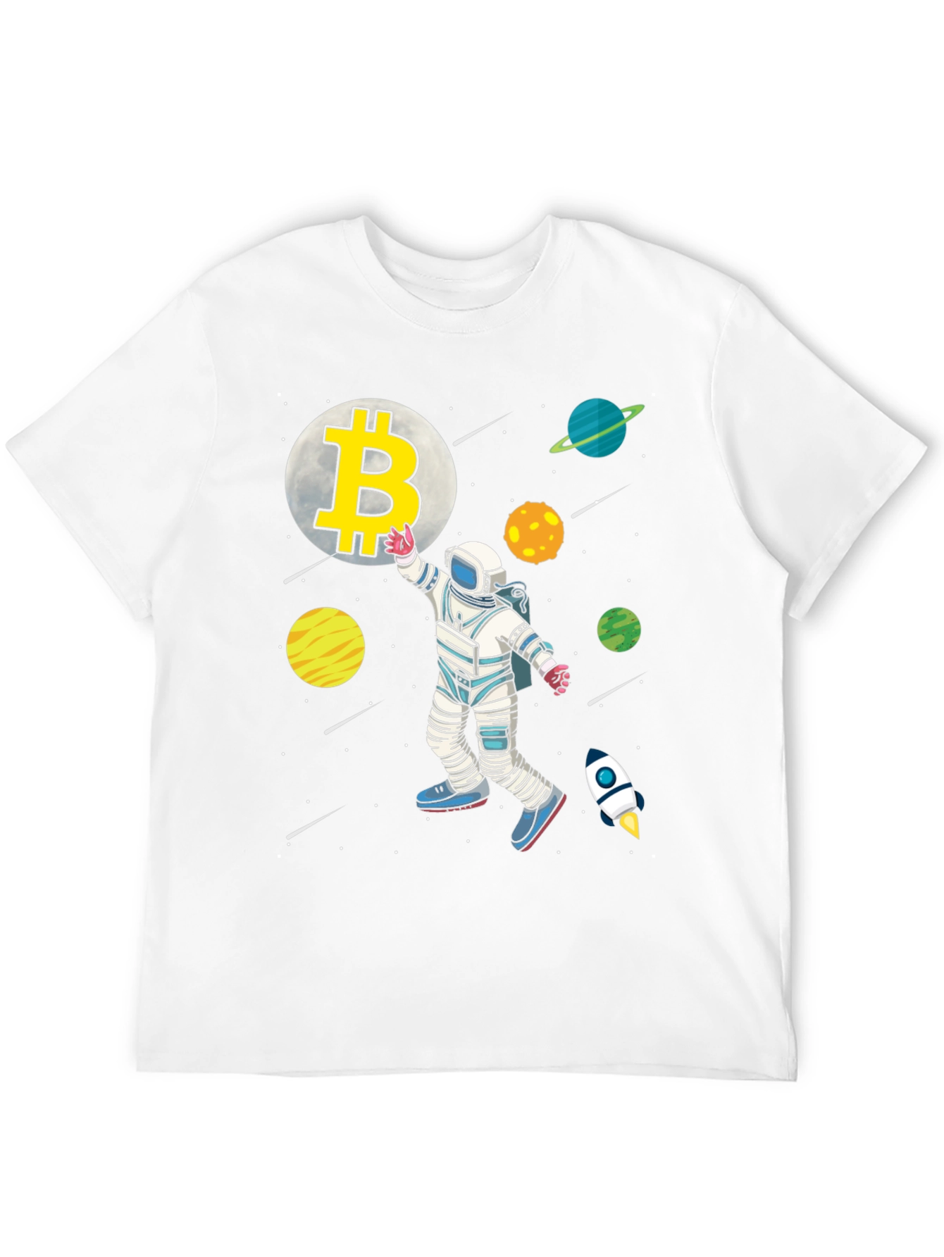 Bitcoin Astronaut Graphic Tee - Space Crypto Shirt