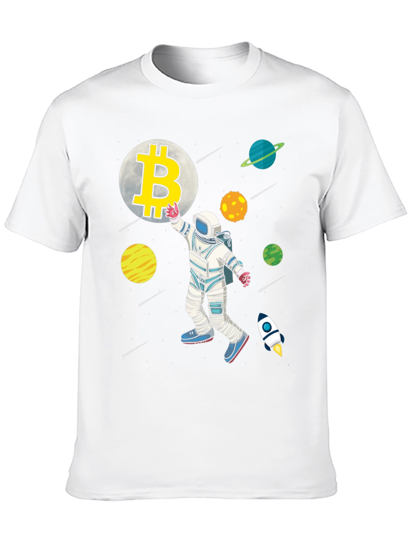 Bitcoin Astronaut Graphic Tee - Space Crypto Shirt