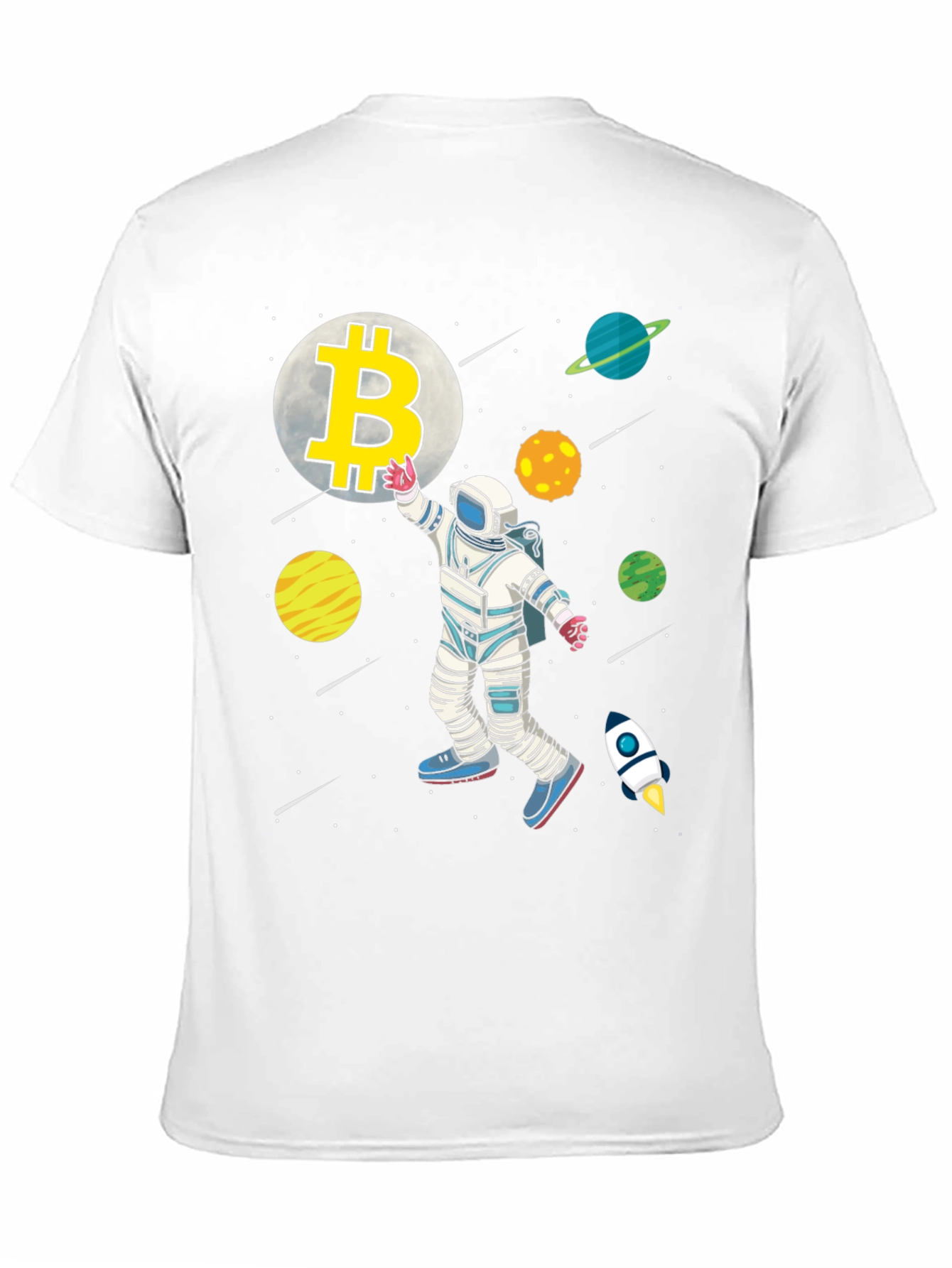 Bitcoin Astronaut Graphic Tee - Space Crypto Shirt