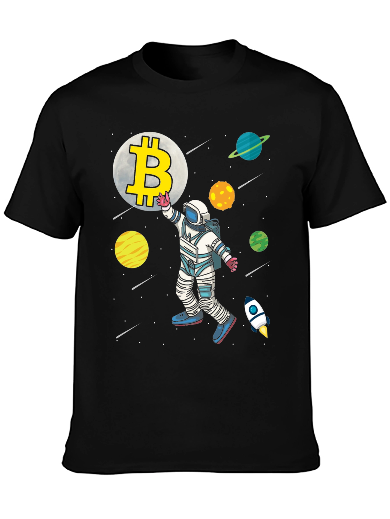 Bitcoin Astronaut Graphic Tee - Space Crypto Shirt