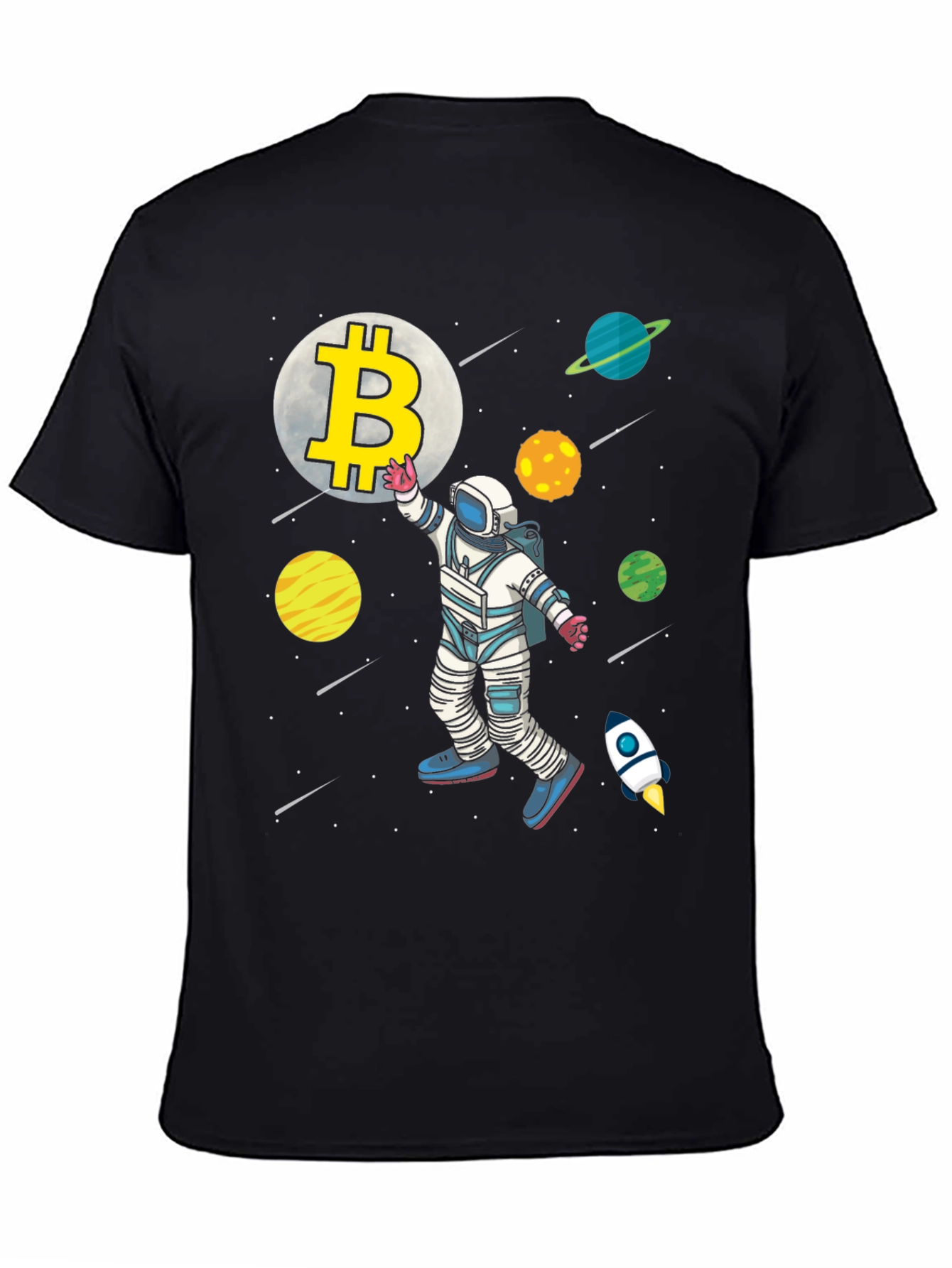 Bitcoin Astronaut Graphic Tee - Space Crypto Shirt