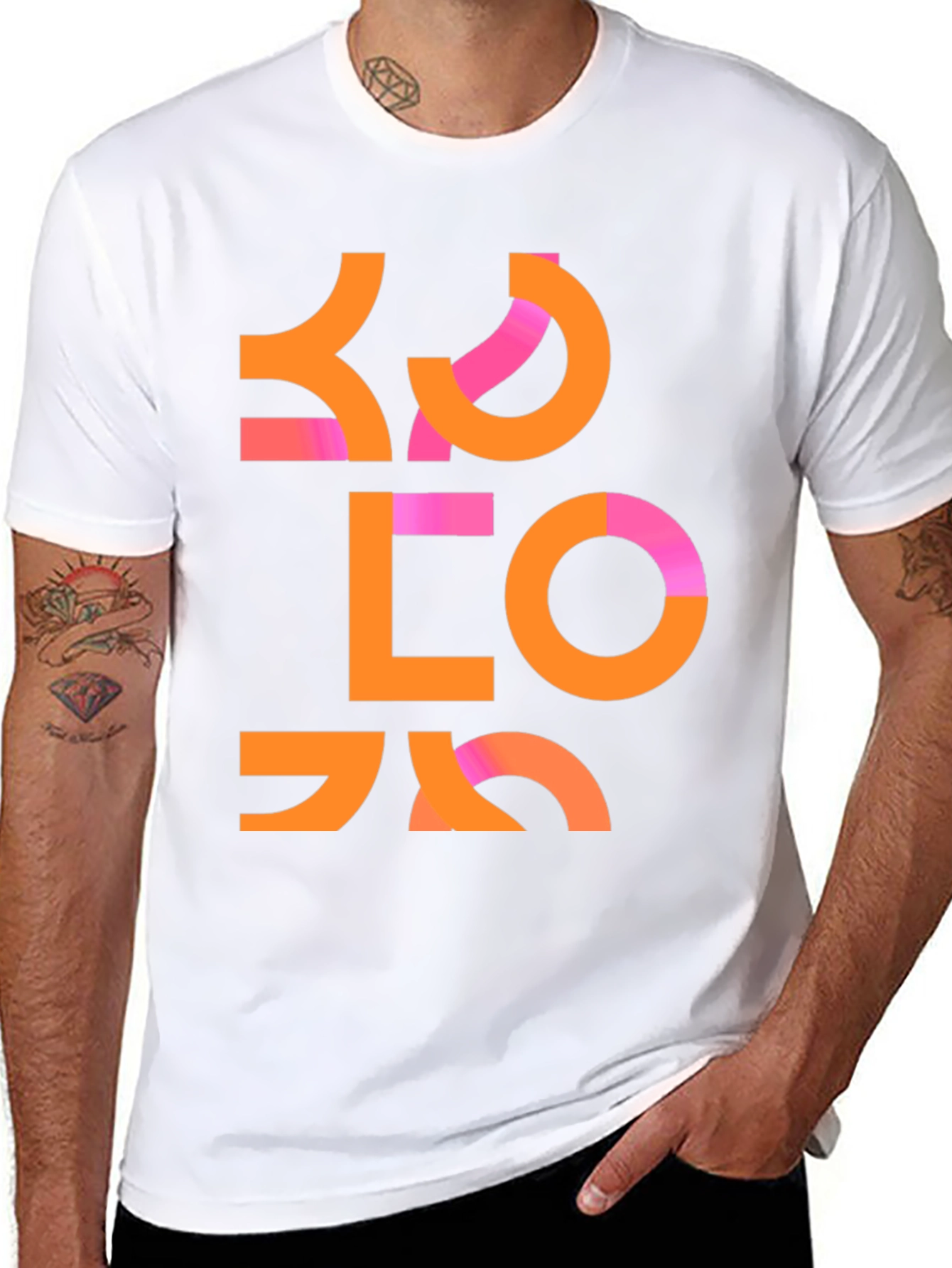 Geometric Print Black T-Shirt
