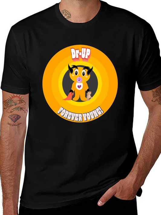 Dr-UP Forever Young Graphic Tee - Unisex Black T-Shirt
