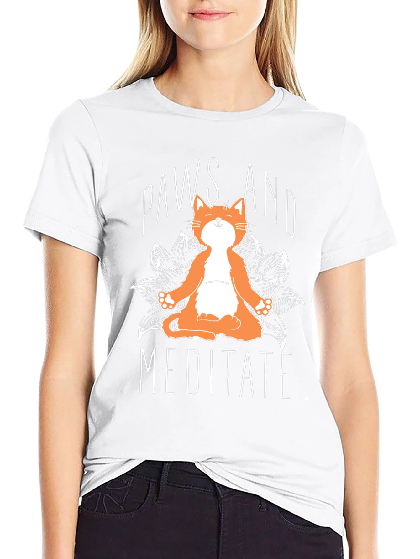 Paws and Meditate Cat T-Shirt