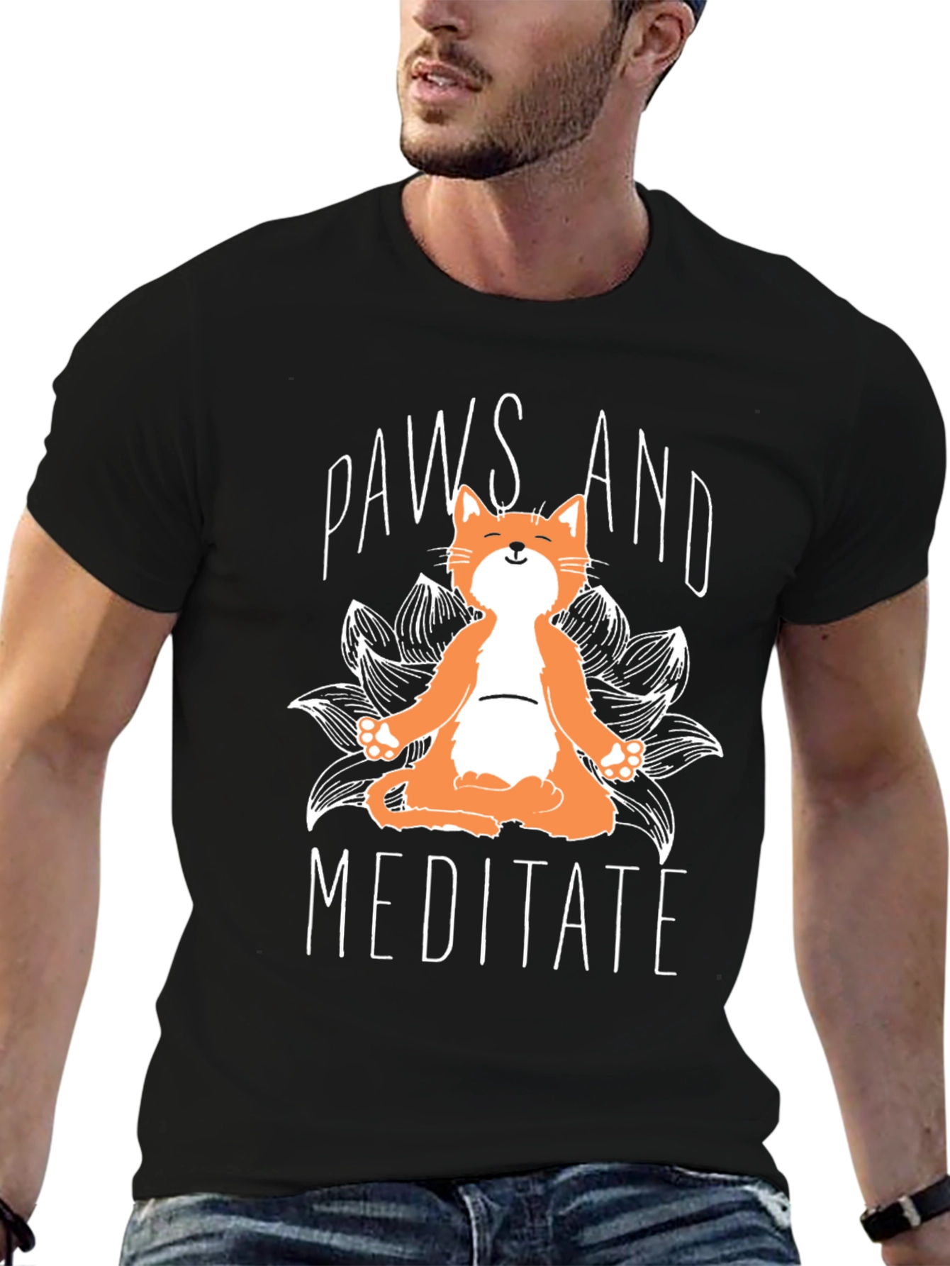 Paws and Meditate Cat T-Shirt