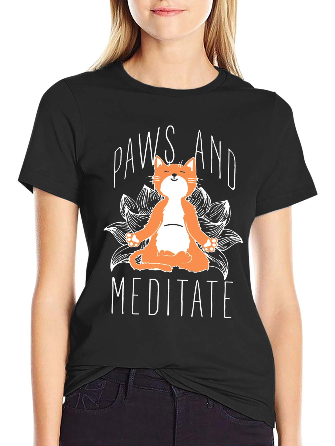 Paws and Meditate Cat T-Shirt