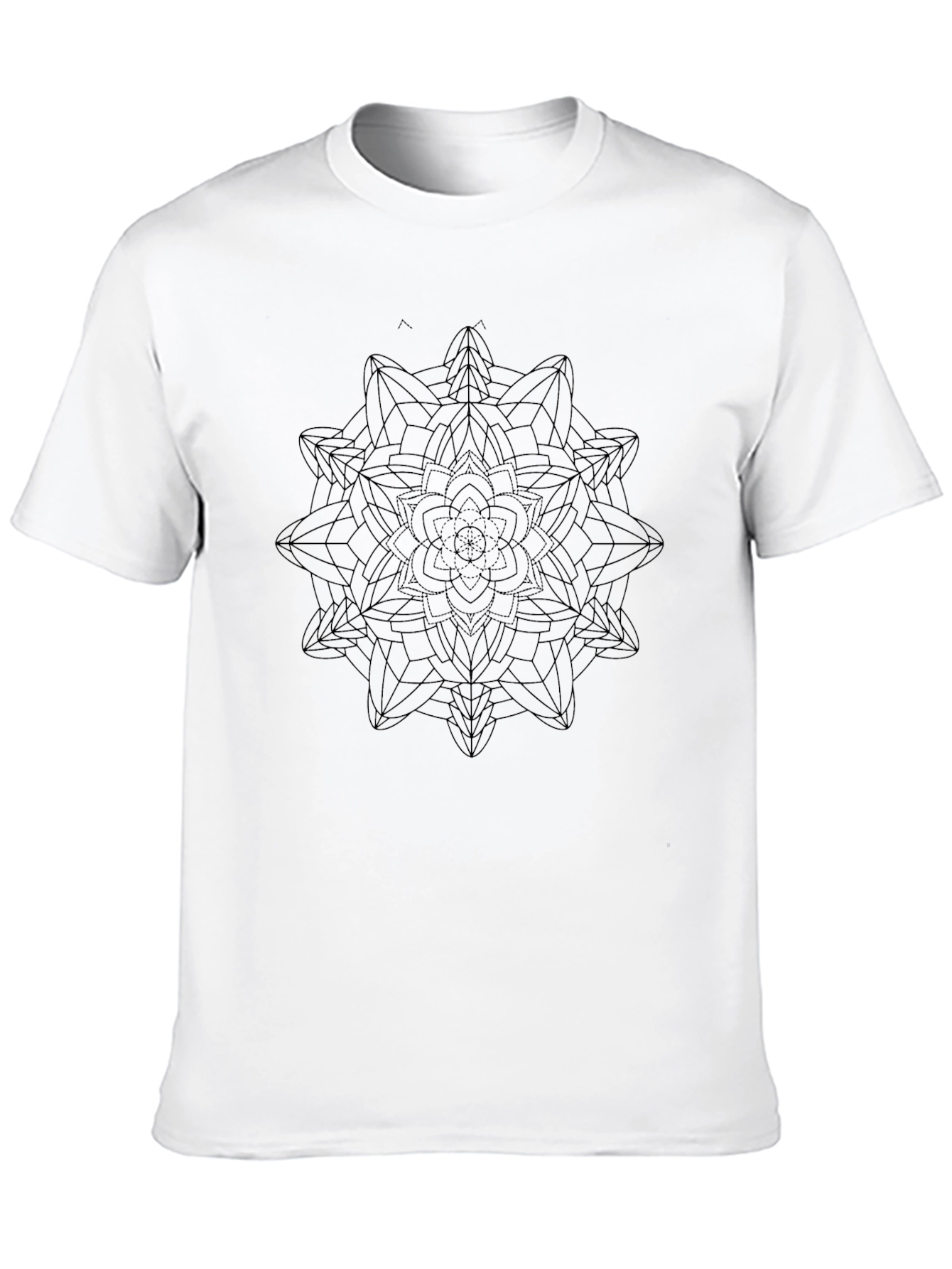 Geometric Mandala Graphic Black T-Shirt