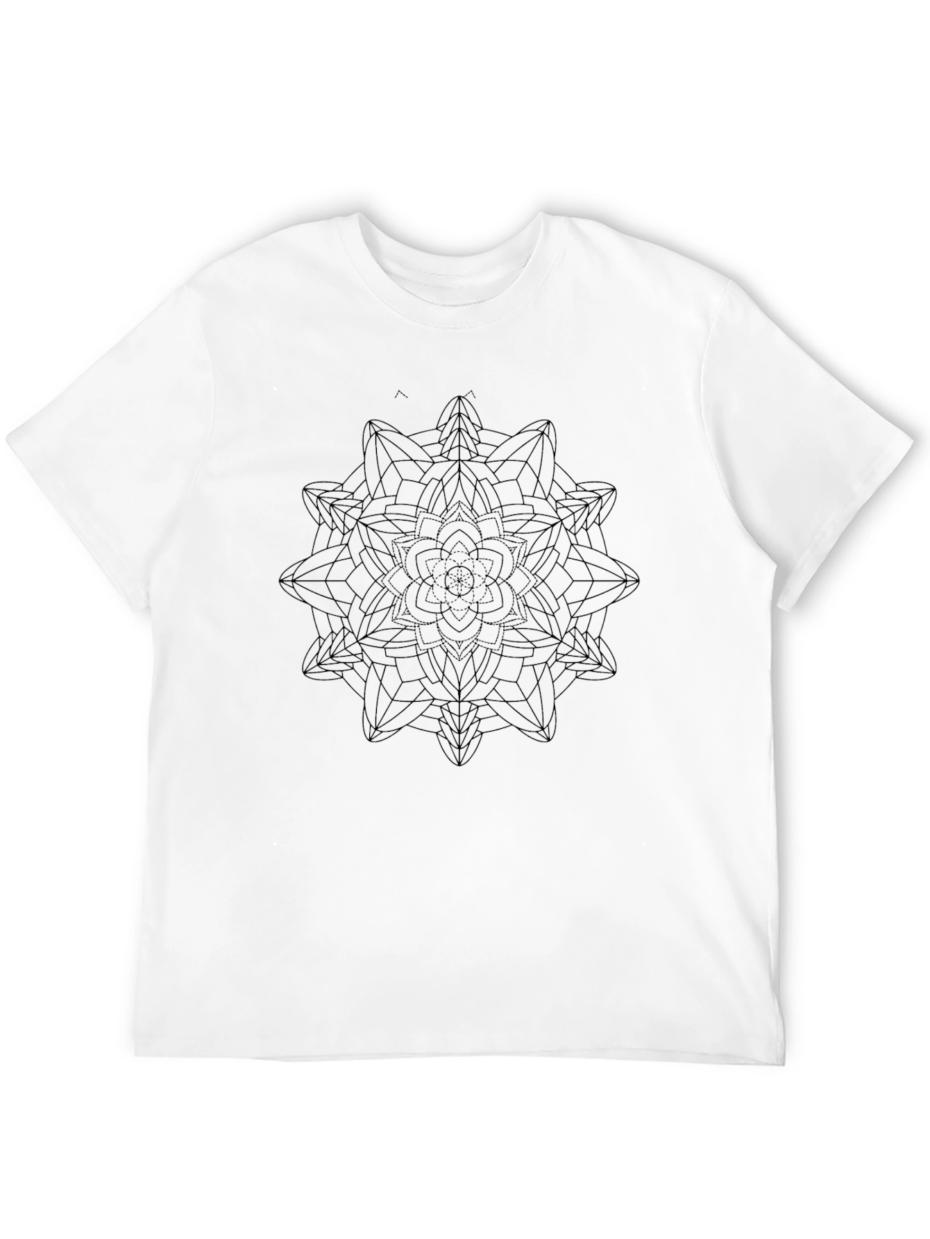 Geometric Mandala Graphic Black T-Shirt