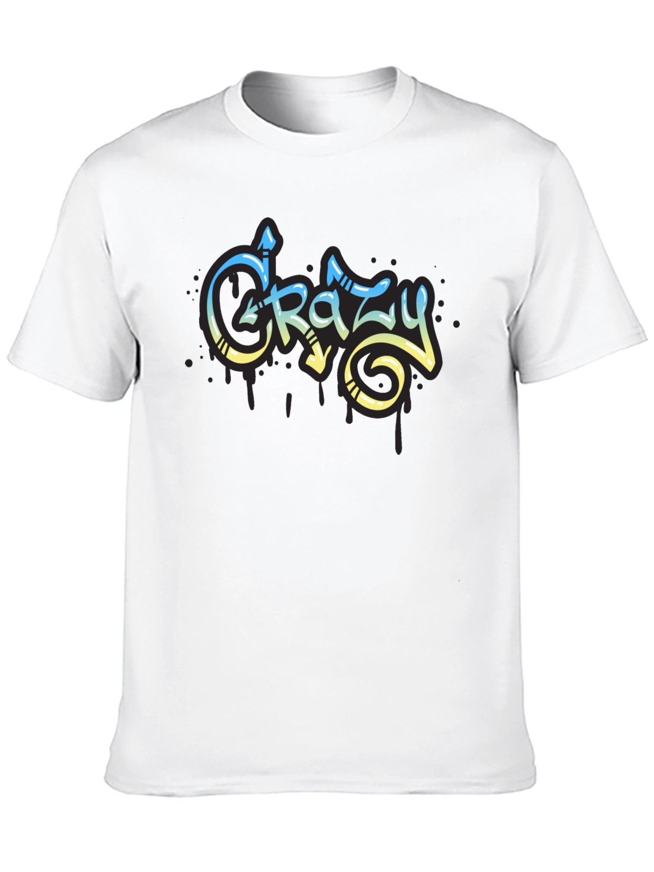 Crazy Graffiti Style Black T-Shirt