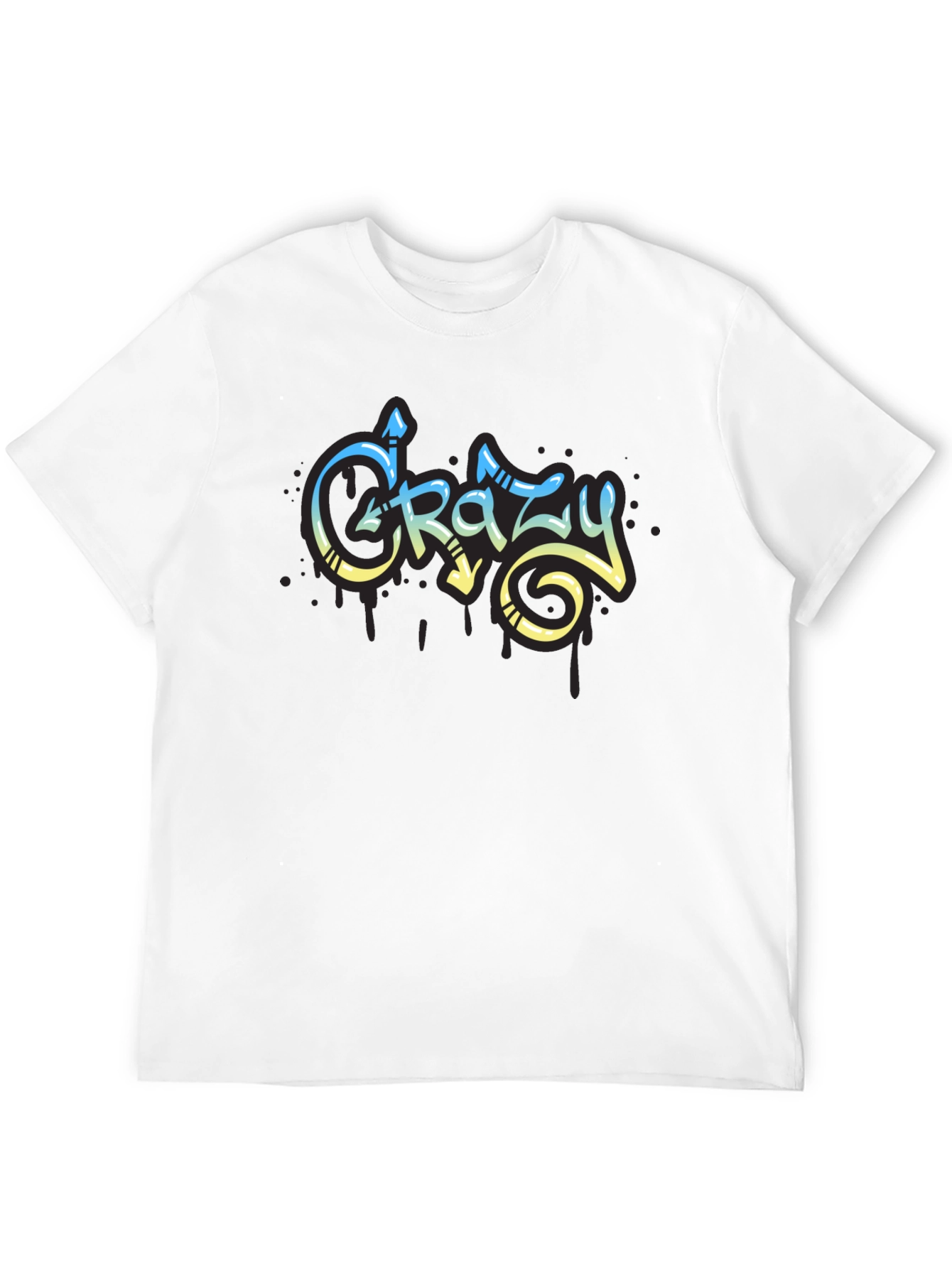Crazy Graffiti Style Black T-Shirt