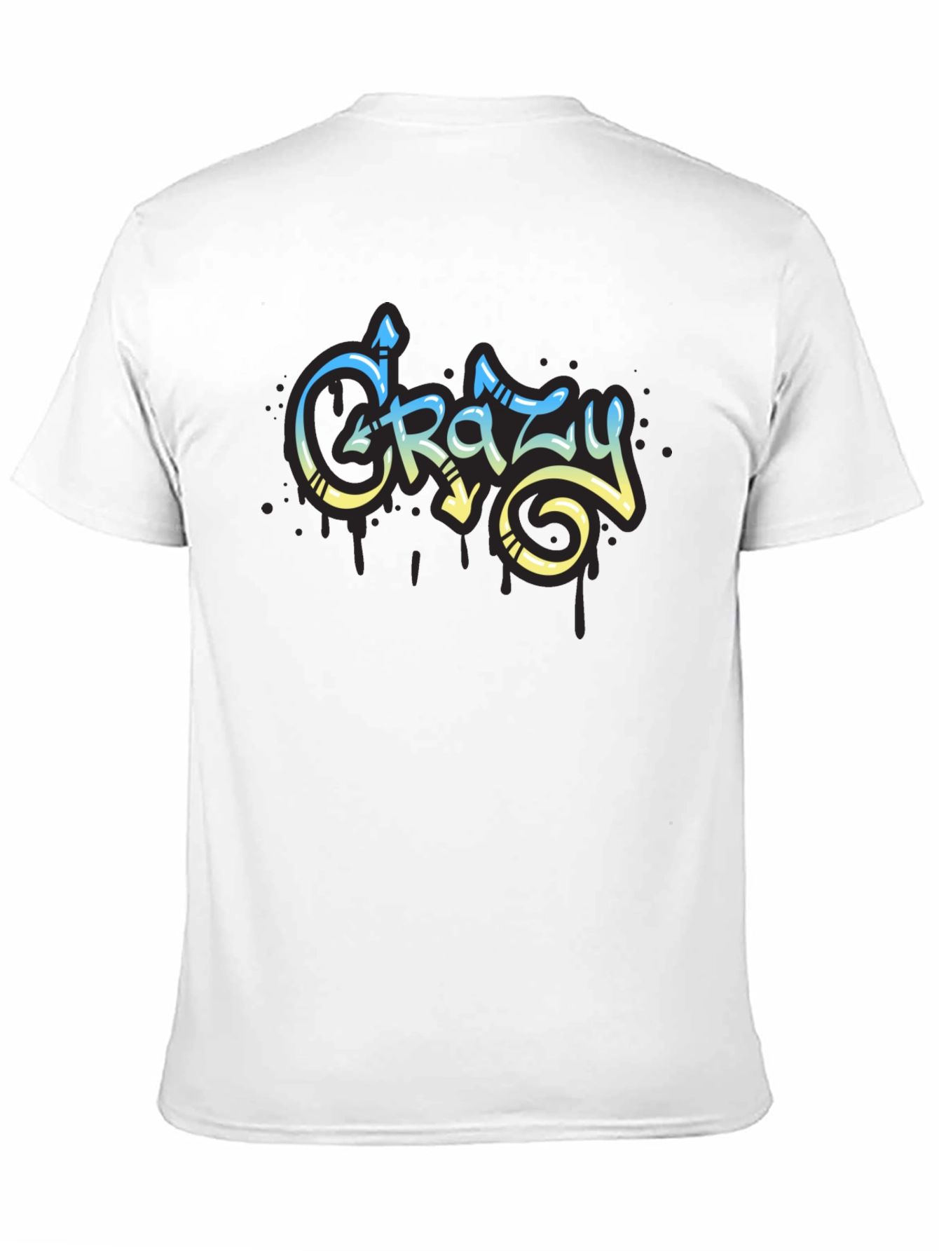 Crazy Graffiti Style Black T-Shirt