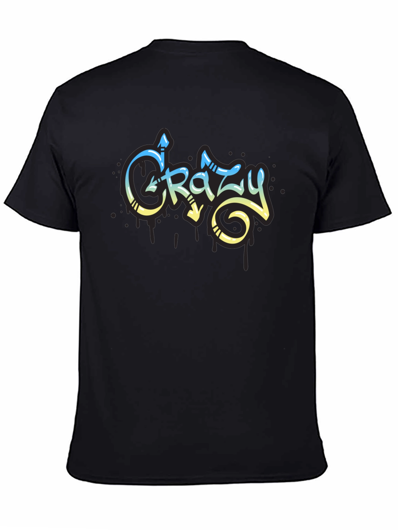 Crazy Graffiti Style Black T-Shirt