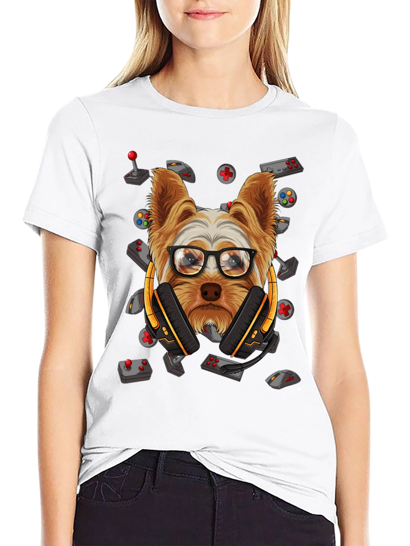 Gamer Dog Graphic T-Shirt