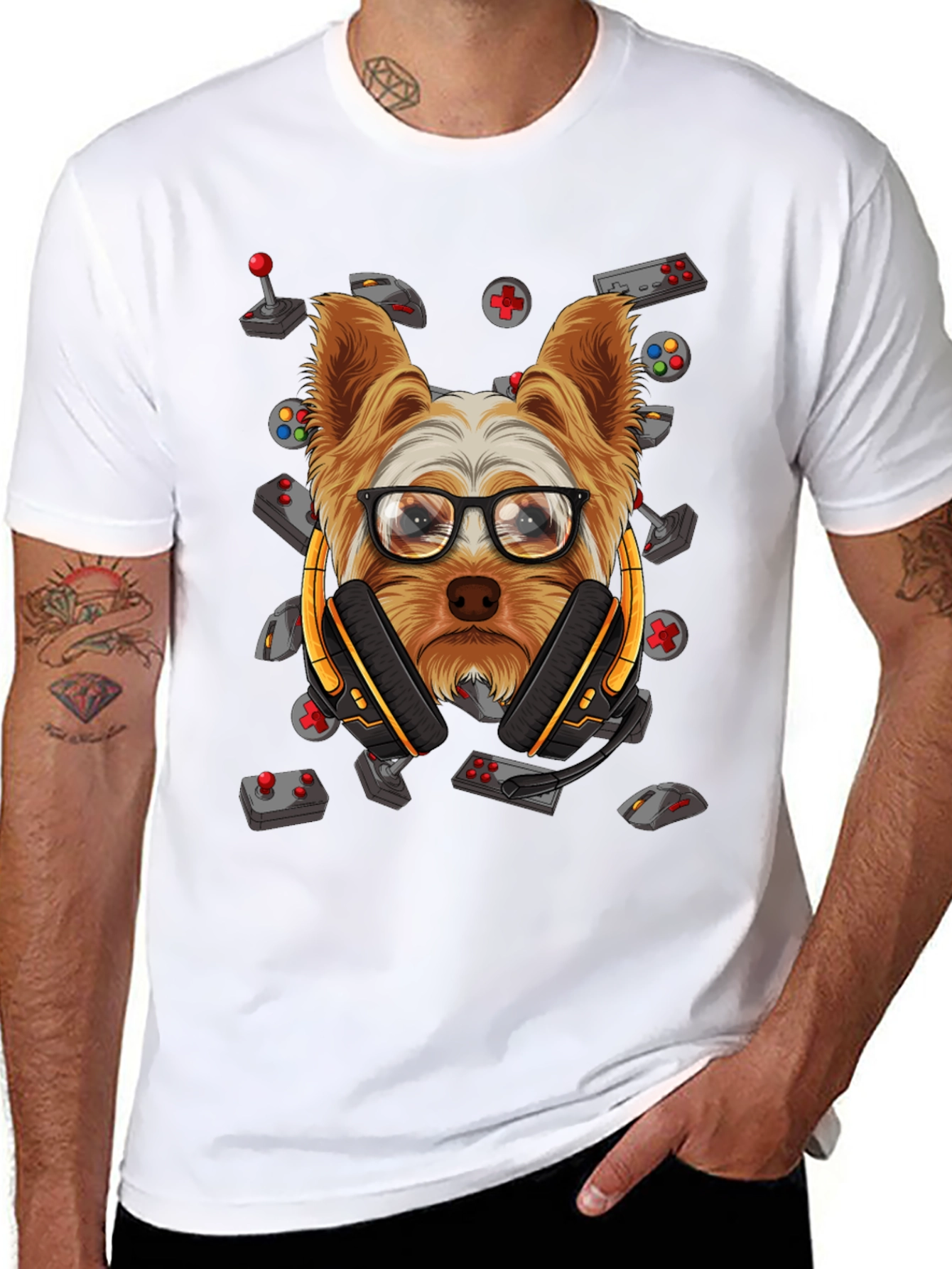 Gamer Dog Graphic T-Shirt