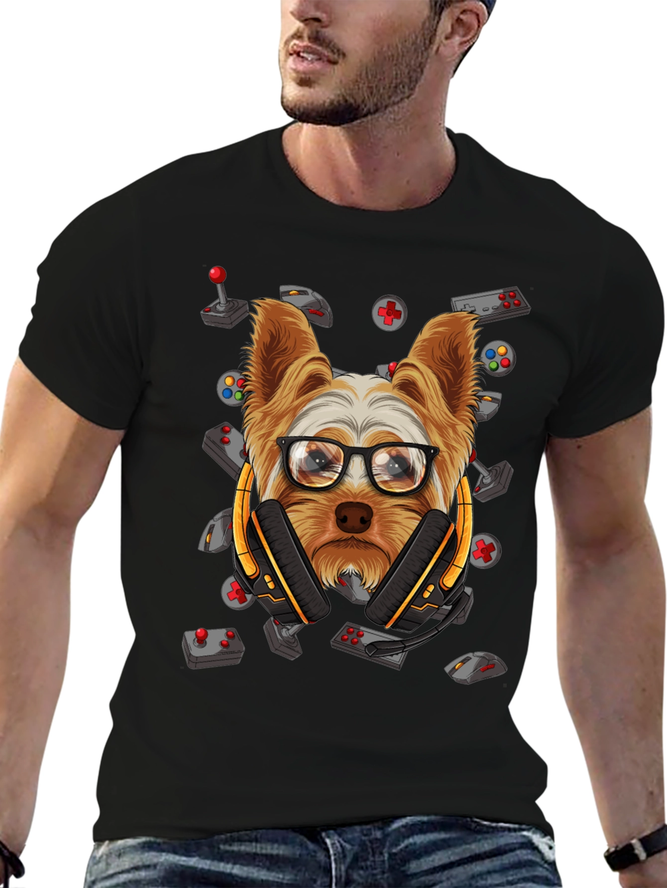 Gamer Dog Graphic T-Shirt