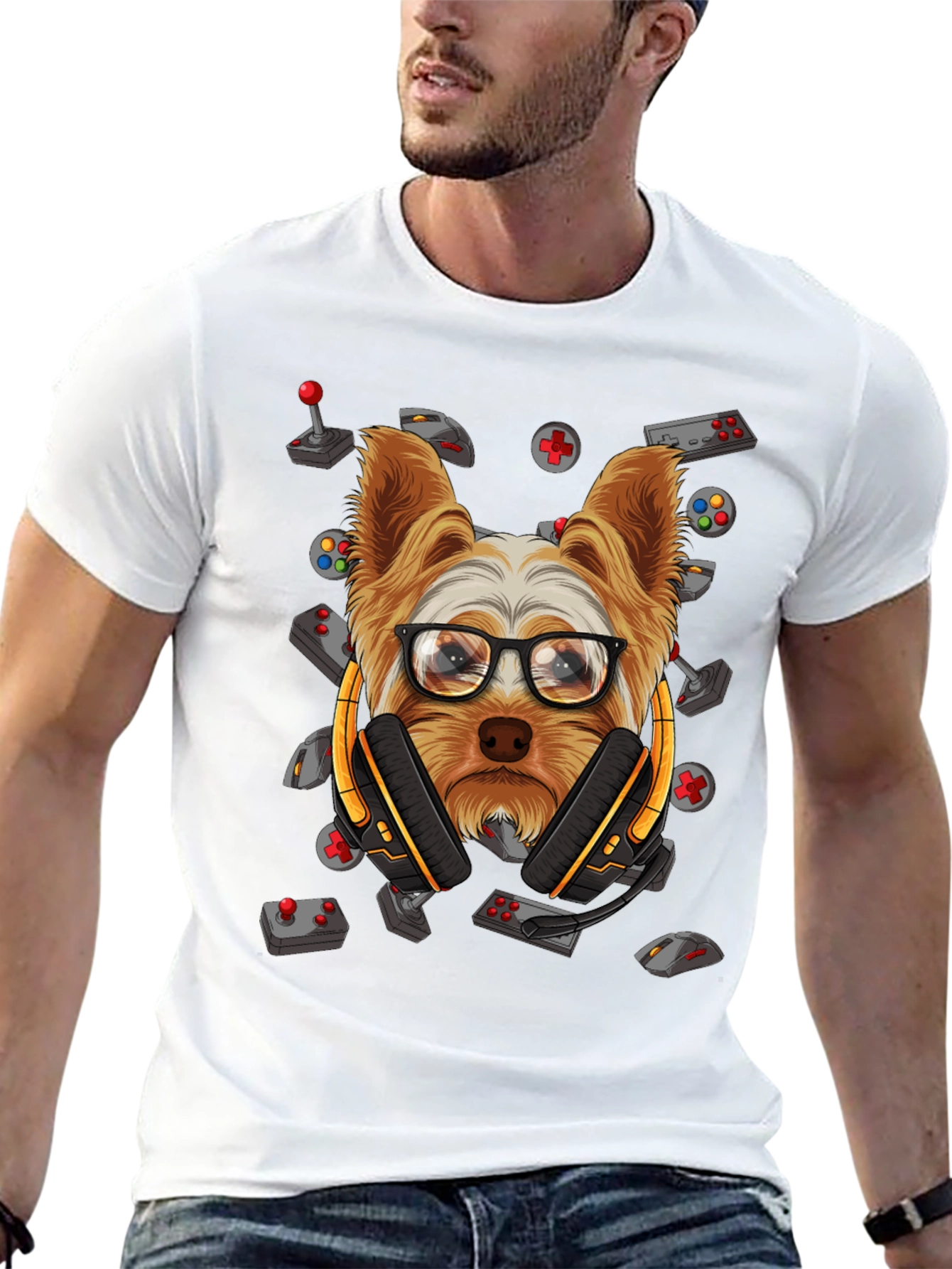 Gamer Dog Graphic T-Shirt