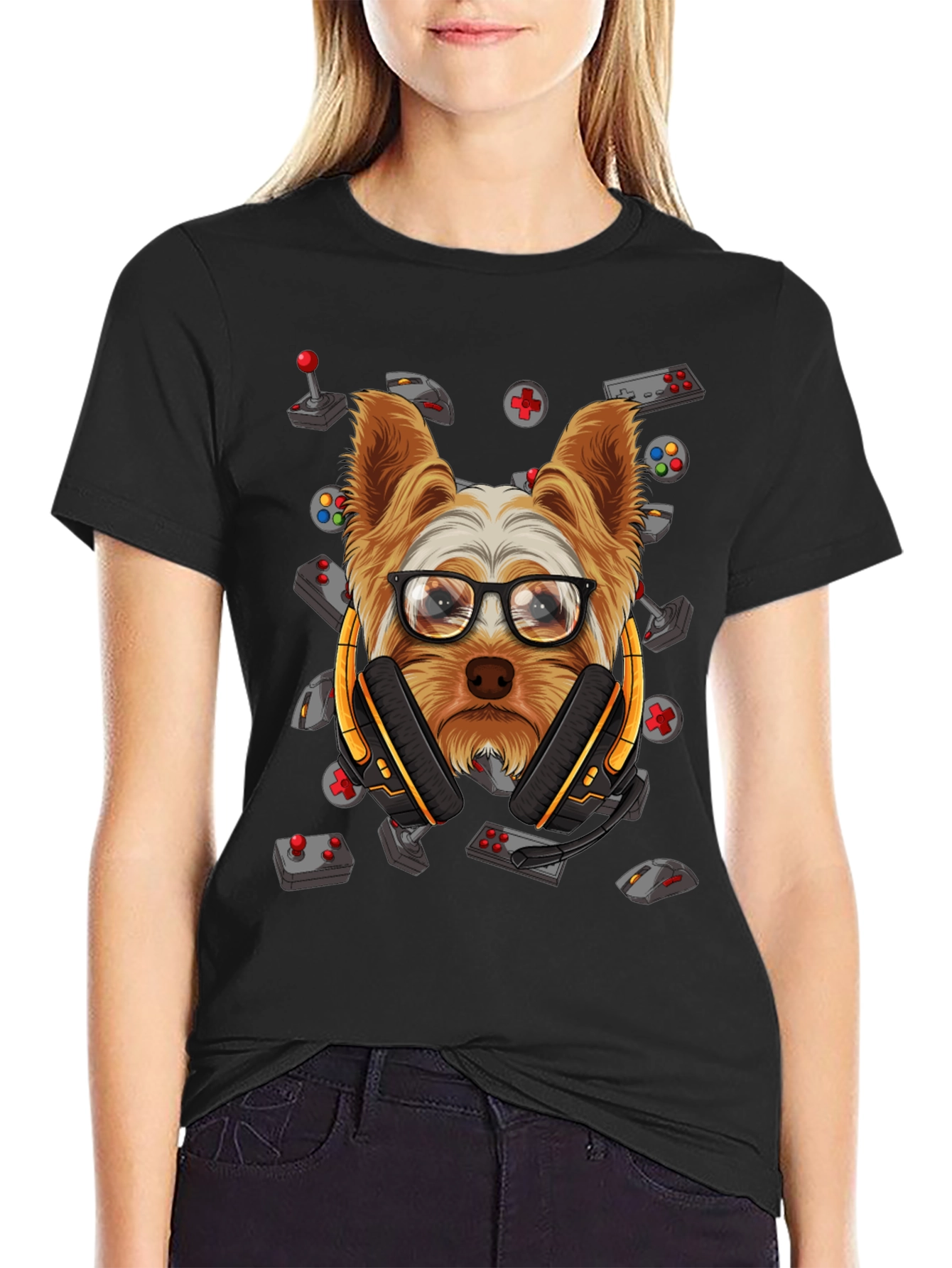 Gamer Dog Graphic T-Shirt