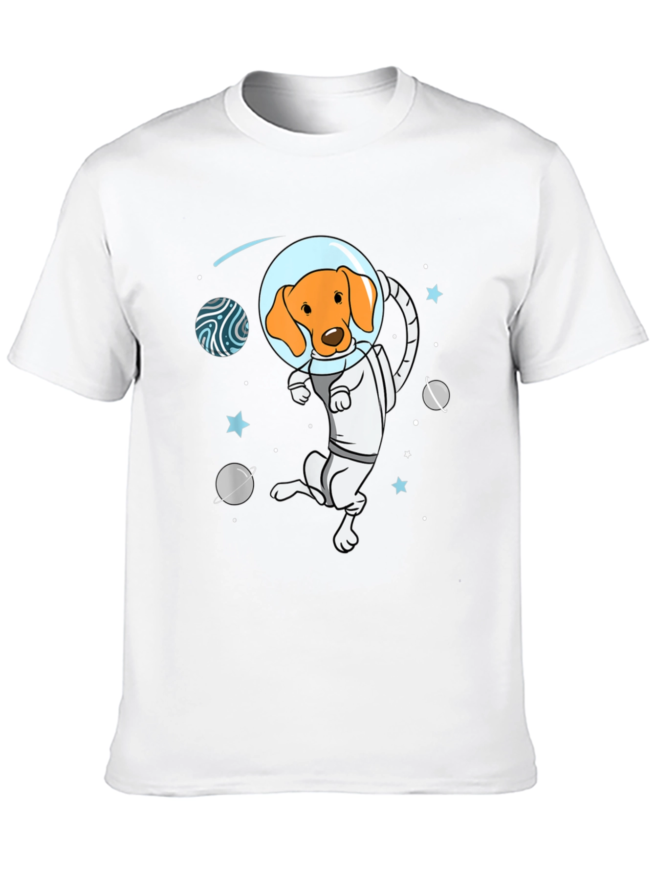 Astronaut Dog Graphic Tee - Space Adventure