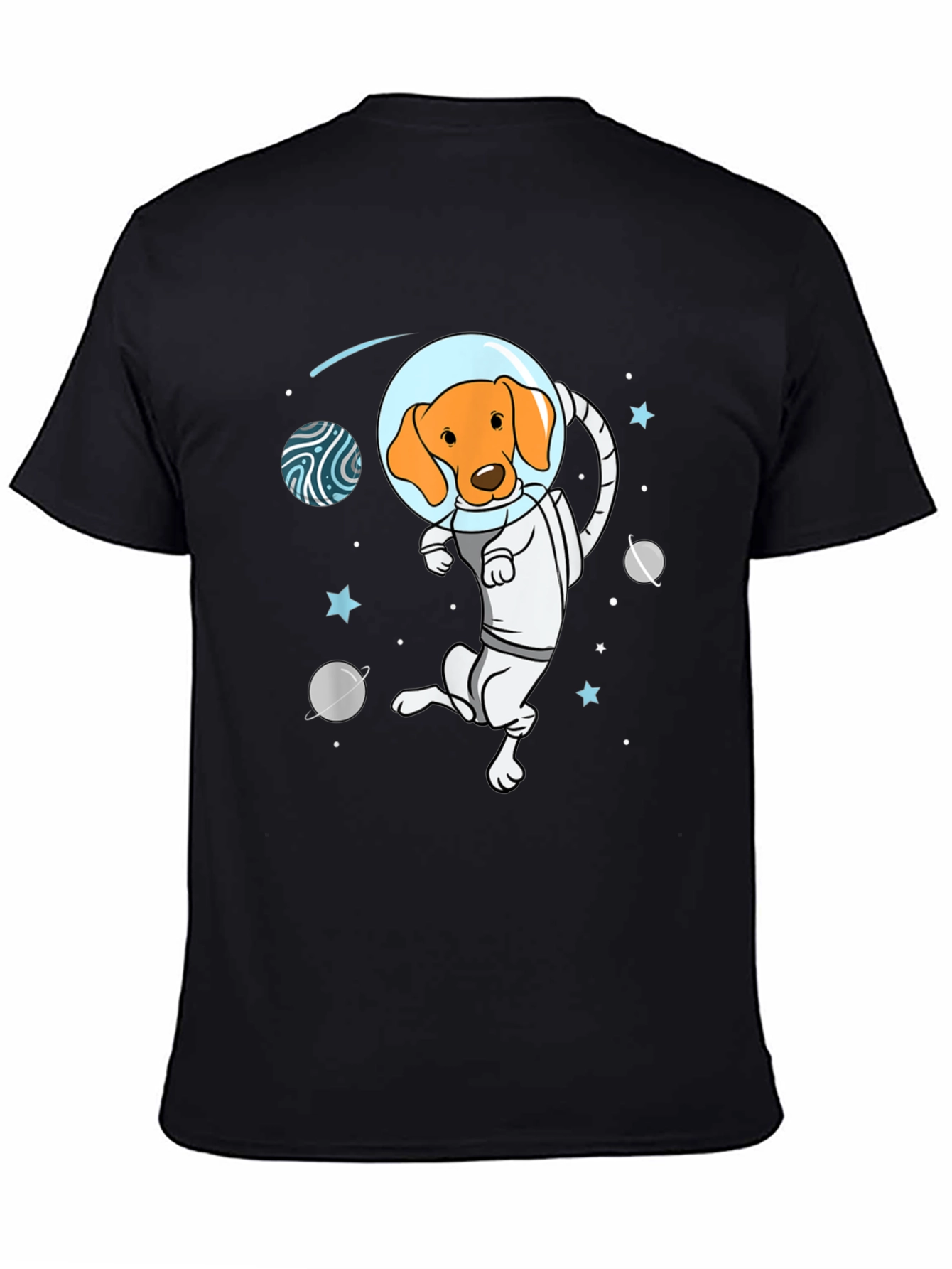 Astronaut Dog Graphic Tee - Space Adventure