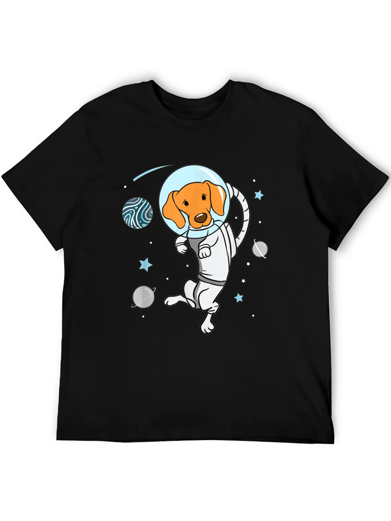 Astronaut Dog Graphic Tee - Space Adventure
