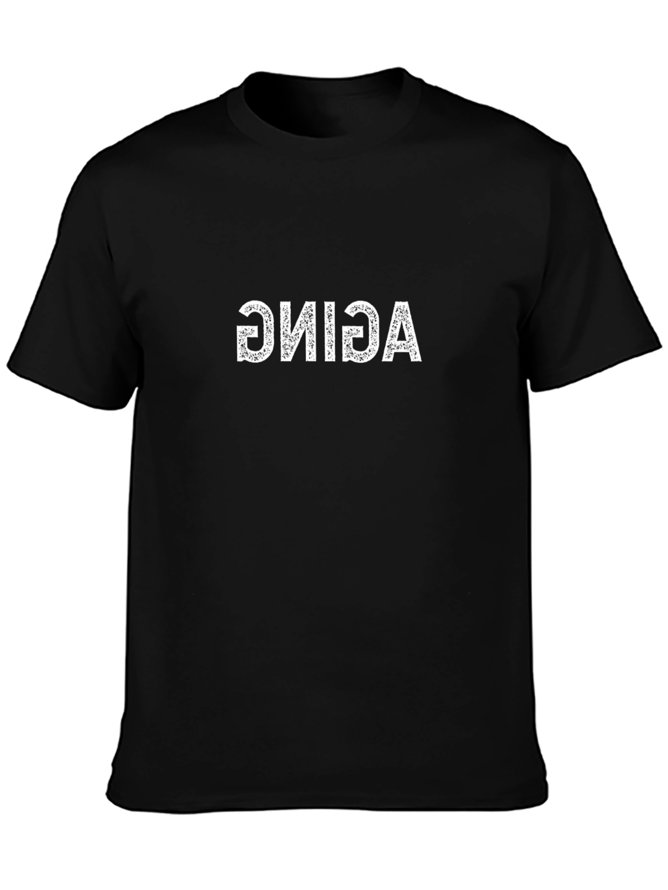 AINDA Distressed Graphic T-Shirt - Black