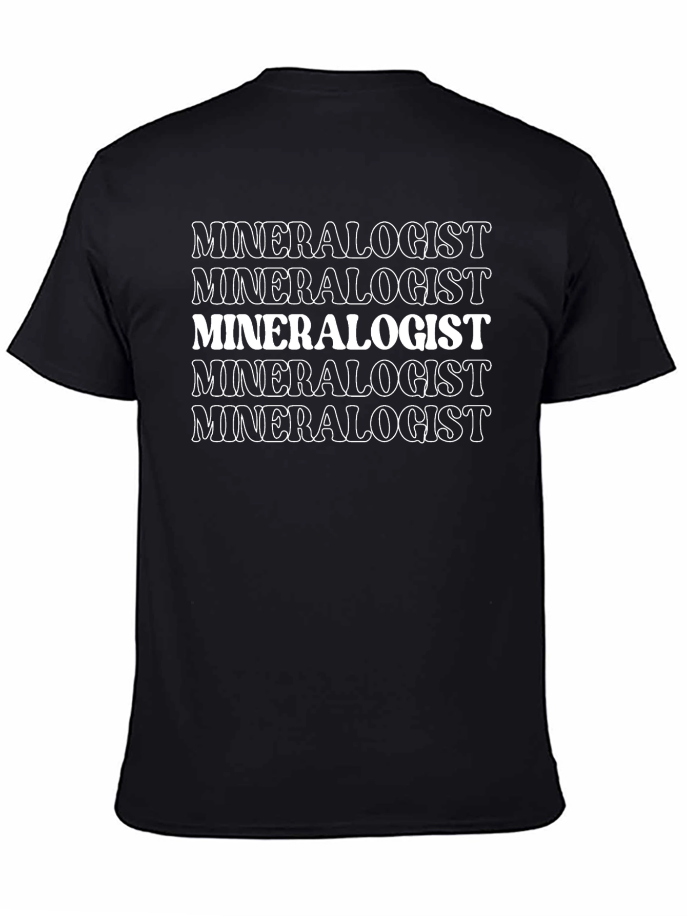 Mineralogist Stacked Text Black T-Shirt