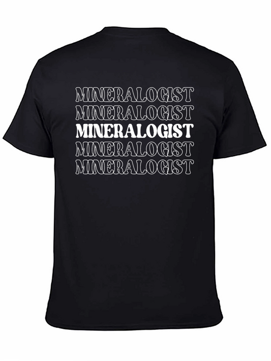 Mineralogist Stacked Text Black T-Shirt