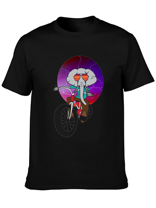 Elephant on Bike Graphic T-Shirt - Cool & Unique Design