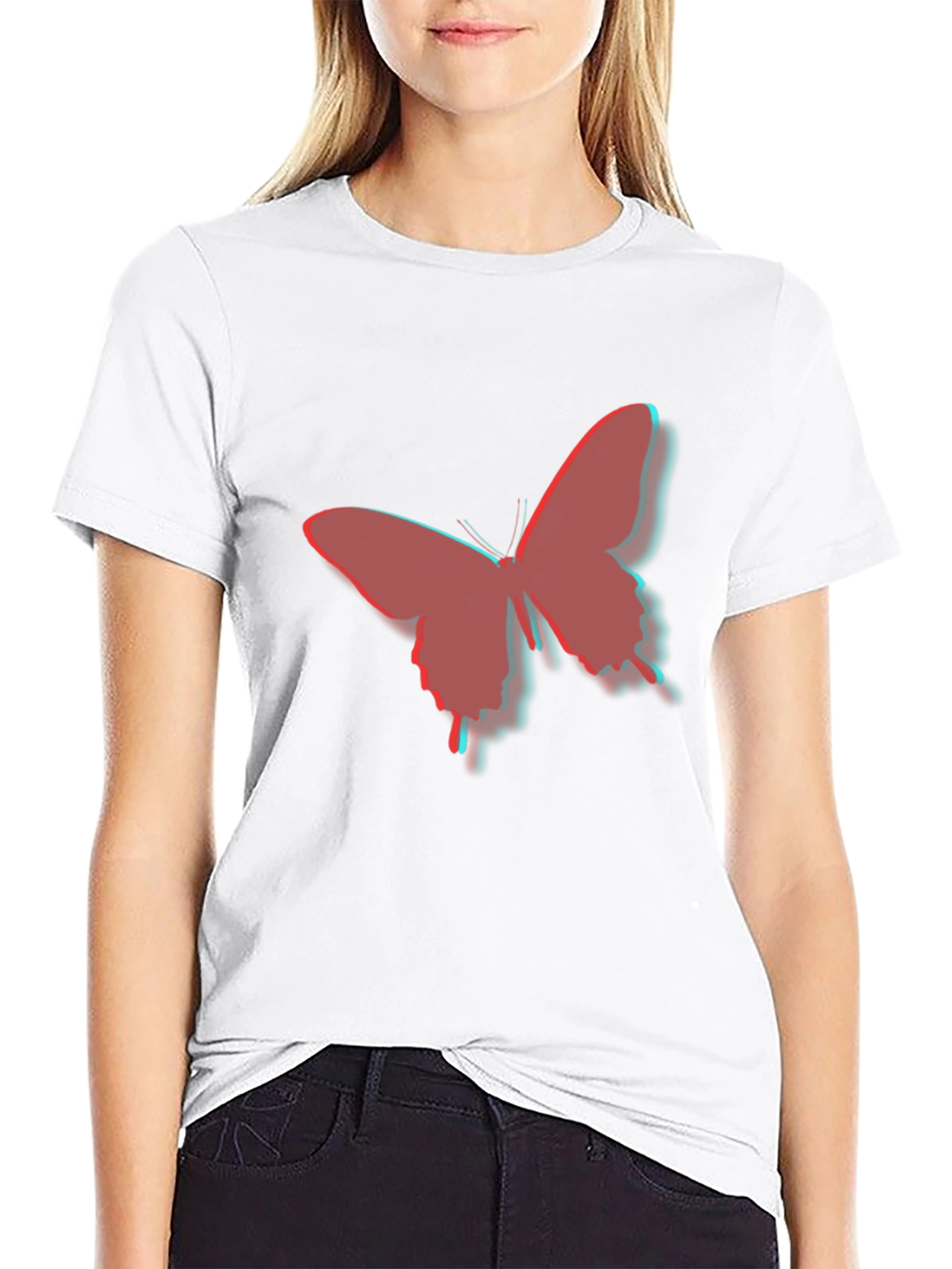 Mens Black Butterfly Graphic Tee