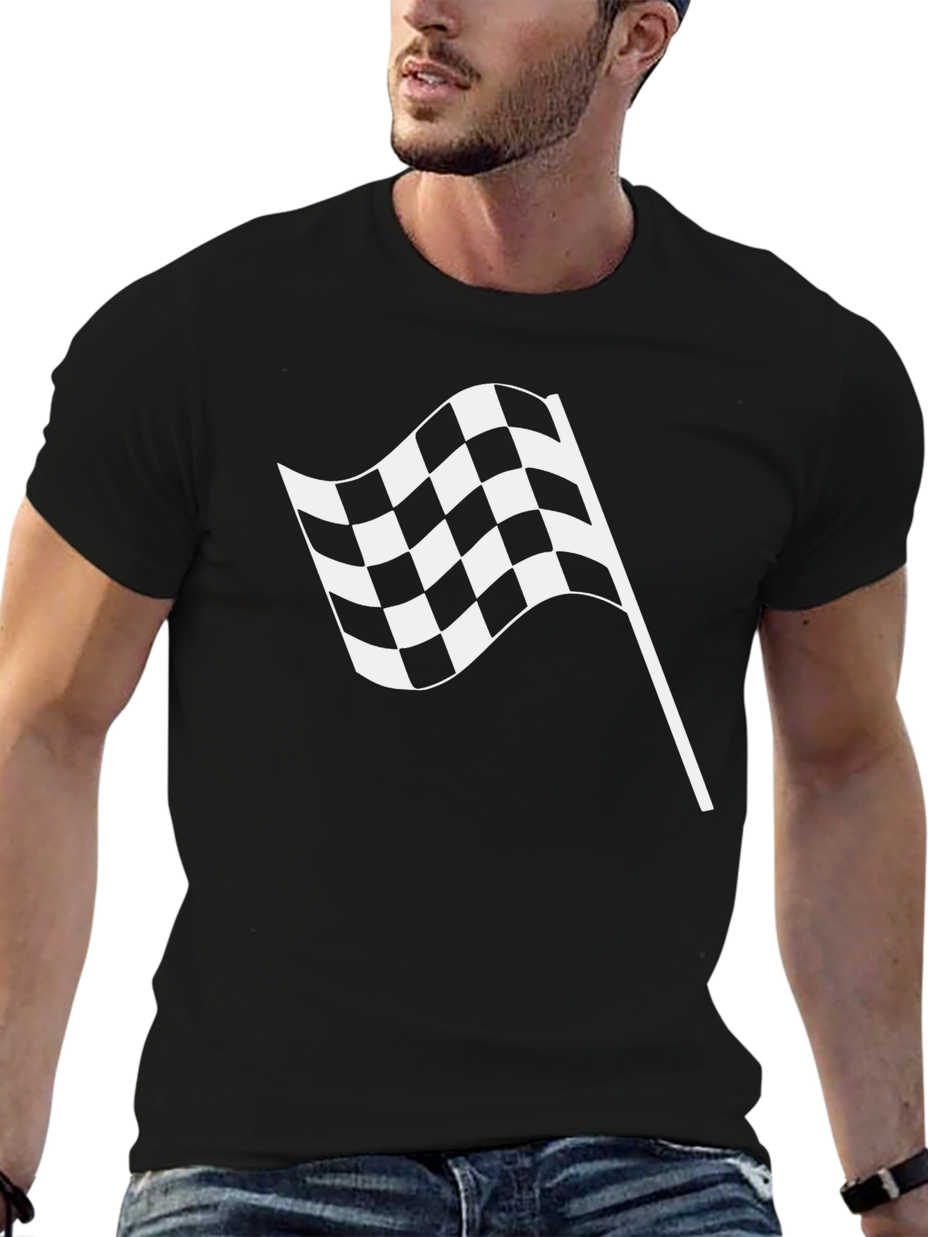 Checkered Flag Graphic Tee - Racing Fan Apparel