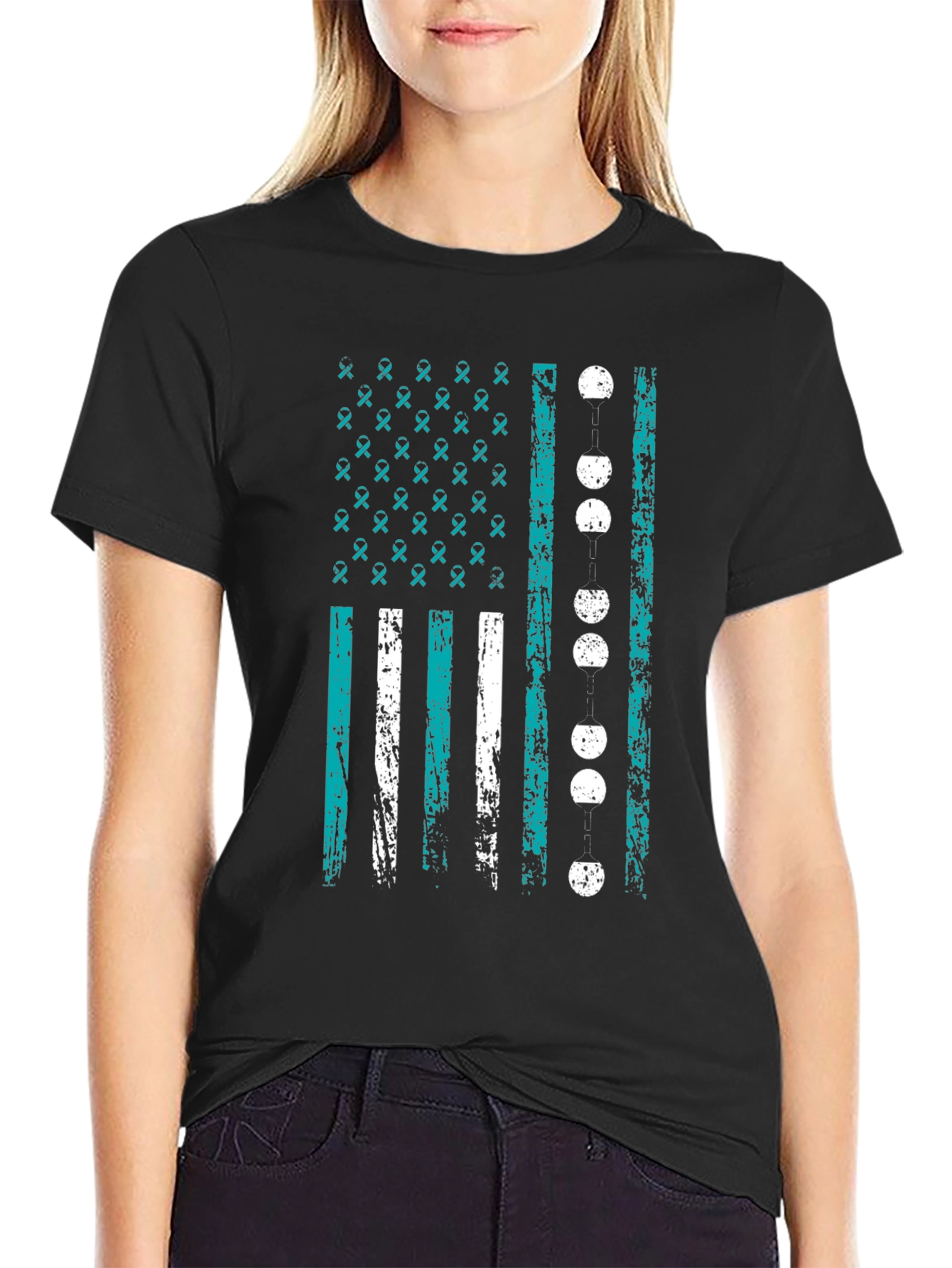 Awareness Ribbon Flag Graphic T-Shirt
