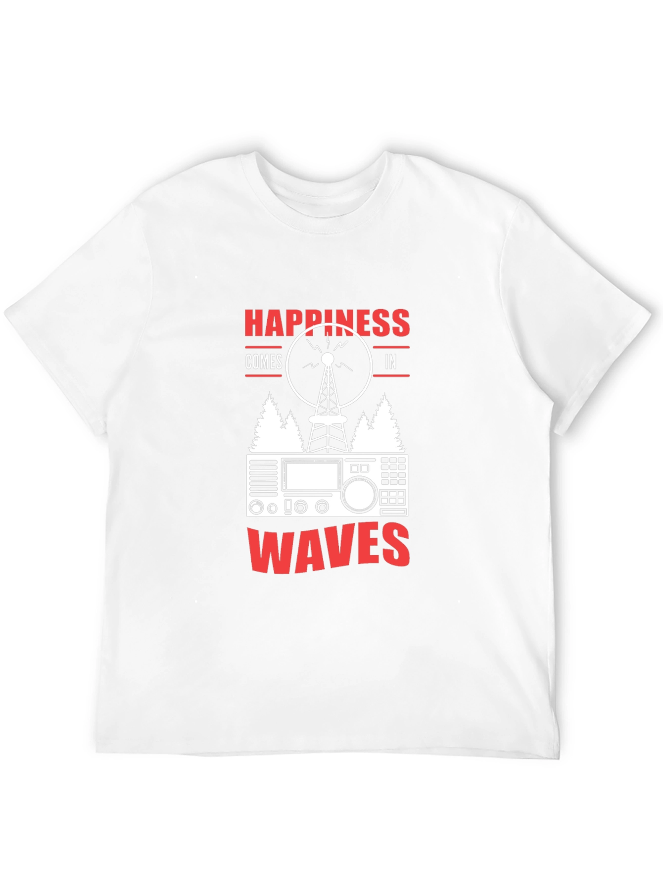 Happiness Comes in Waves Ham Radio T-Shirt