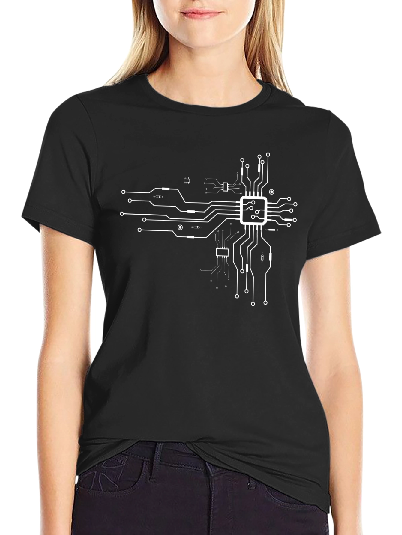 Circuit Board Graphic Tee - Black