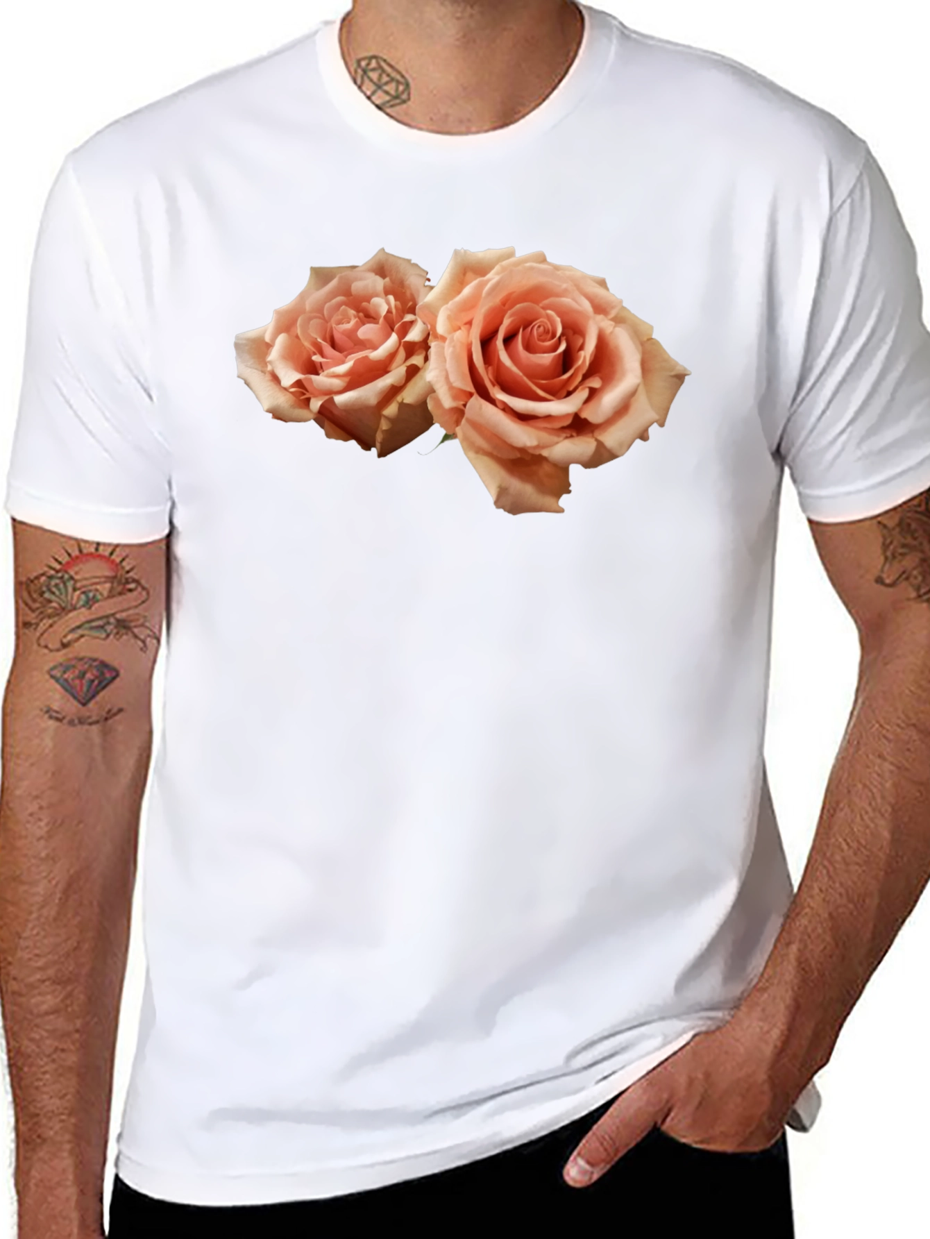 Floral Rose Graphic Tee - Soft & Stylish