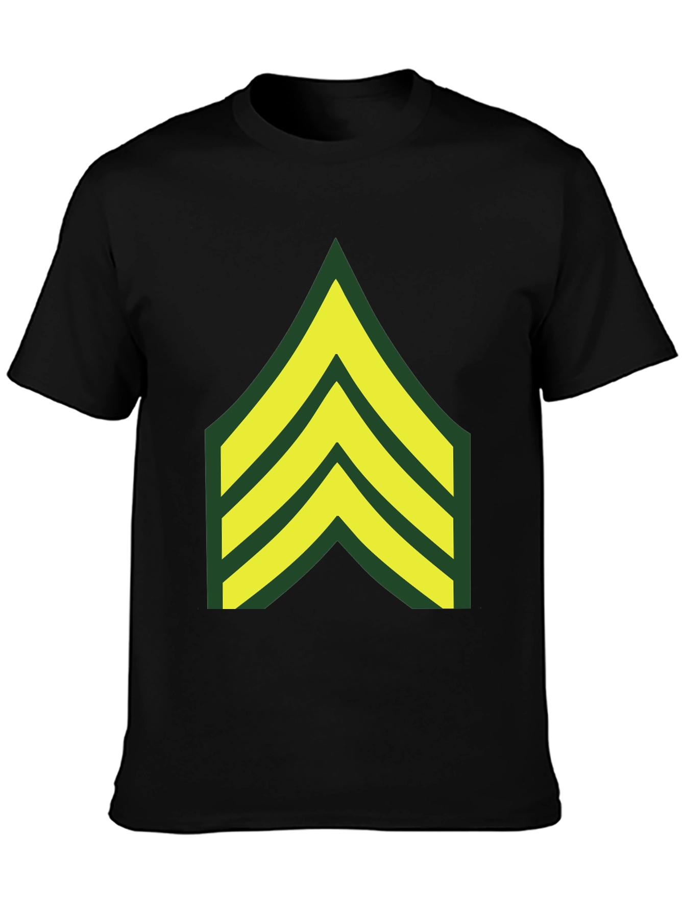 Military Chevron Graphic Tee - Black