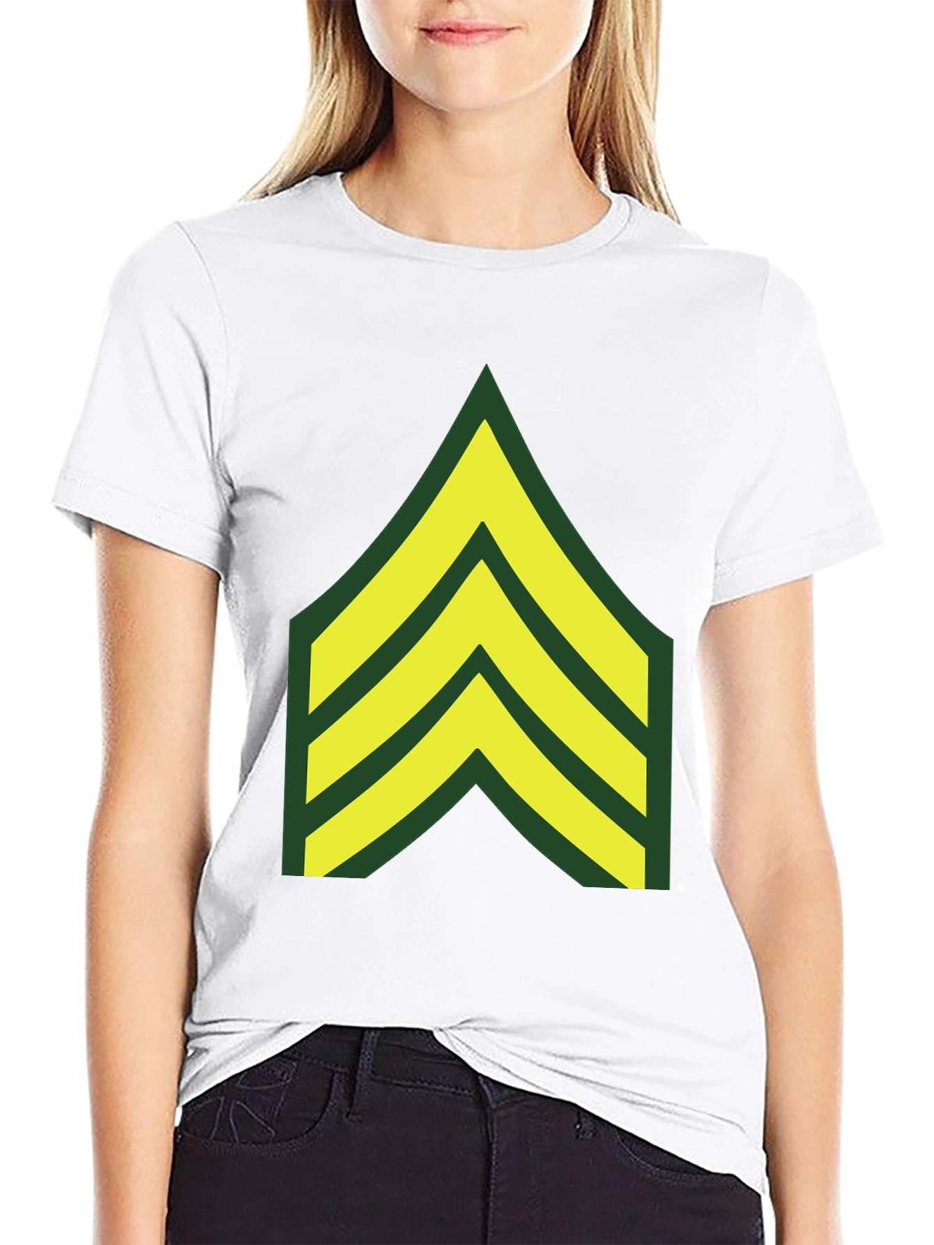 Military Chevron Graphic Tee - Black