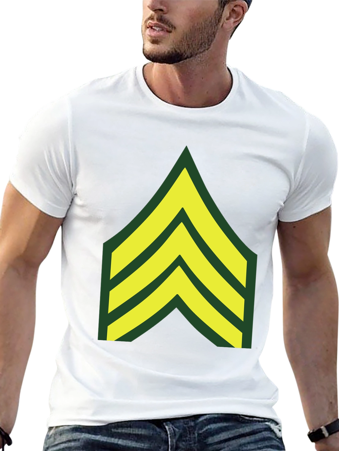 Military Chevron Graphic Tee - Black
