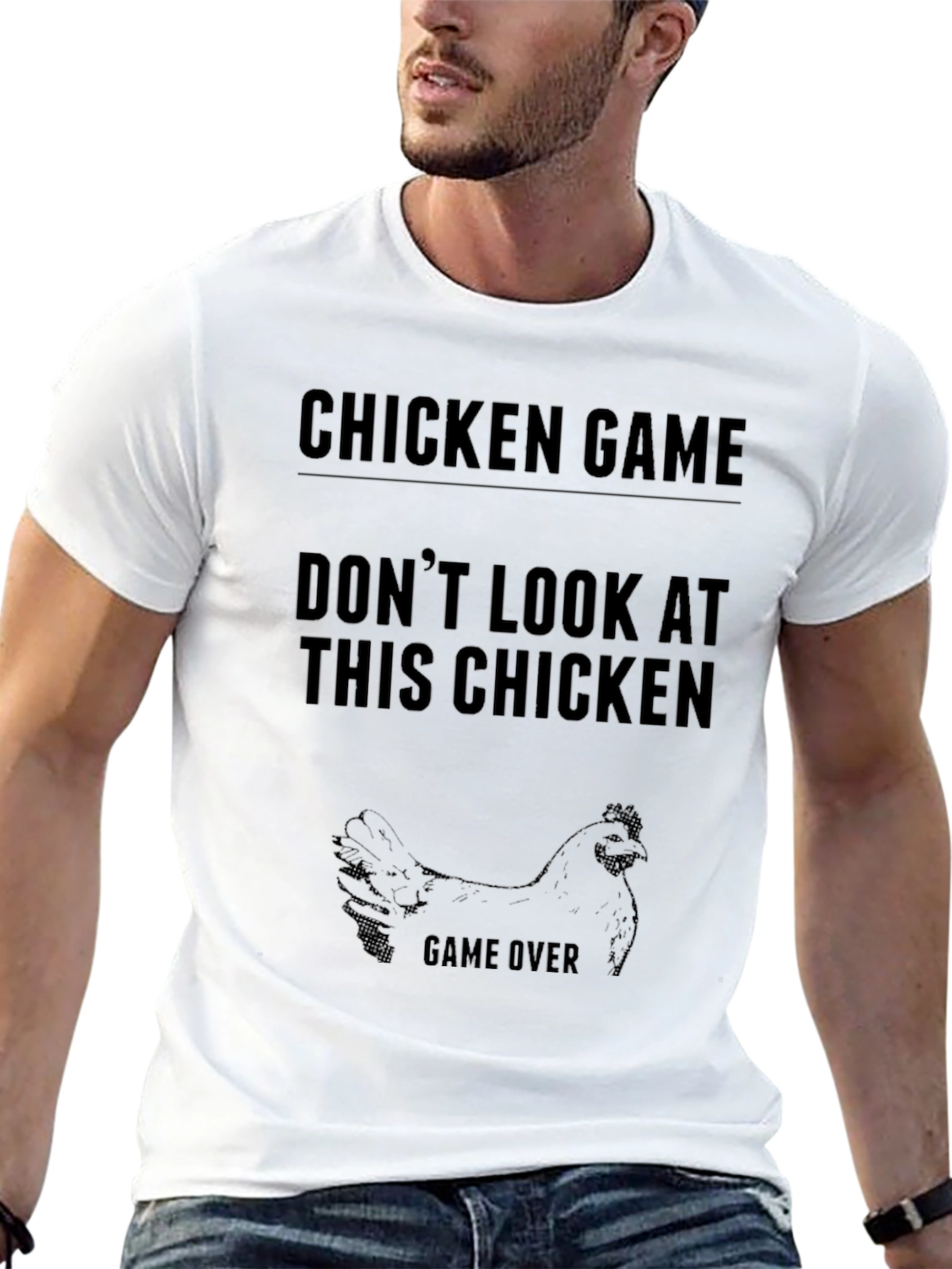 Chicken Game T-Shirt - Dont Look at This Chicken!