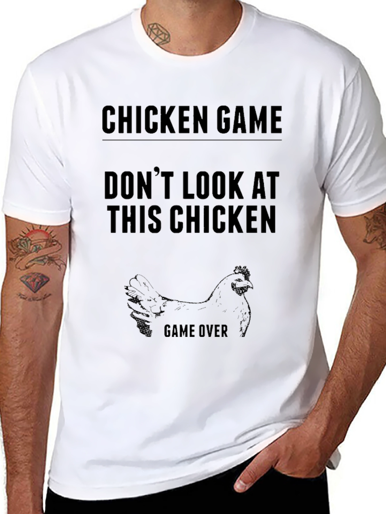 Chicken Game T-Shirt - Dont Look at This Chicken!