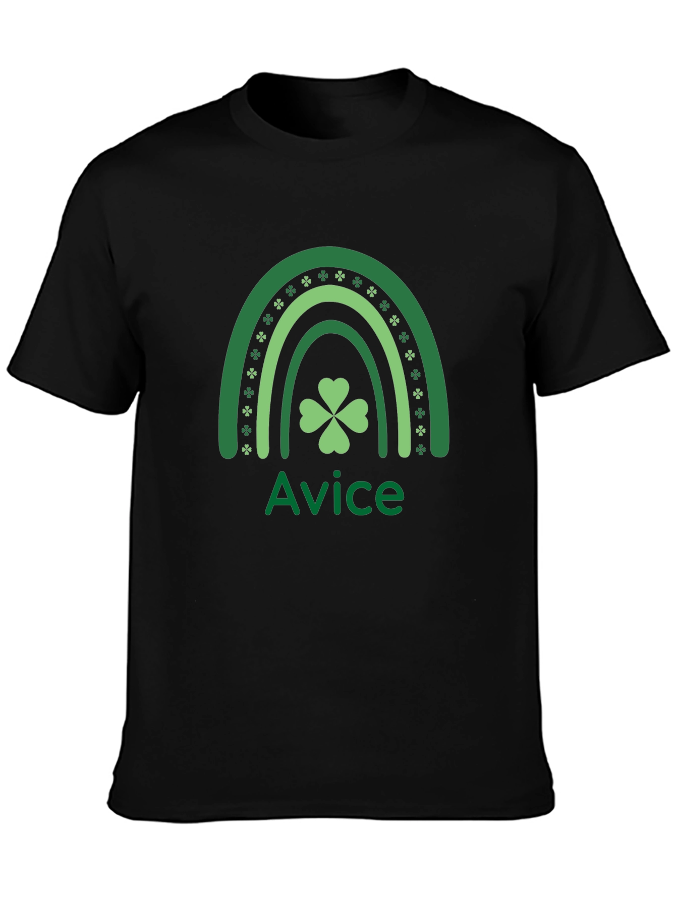 St. Patricks Day Rainbow Shamrock Custom Name T-Shirt