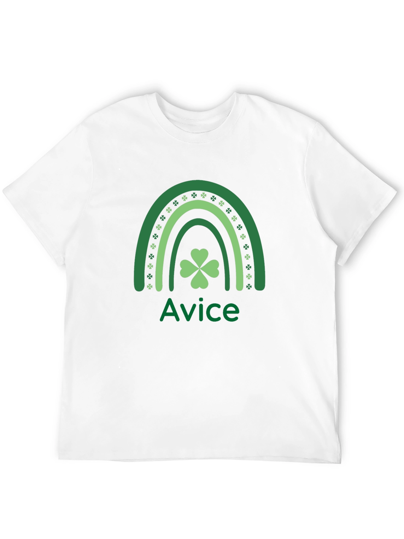 St. Patricks Day Rainbow Shamrock Custom Name T-Shirt