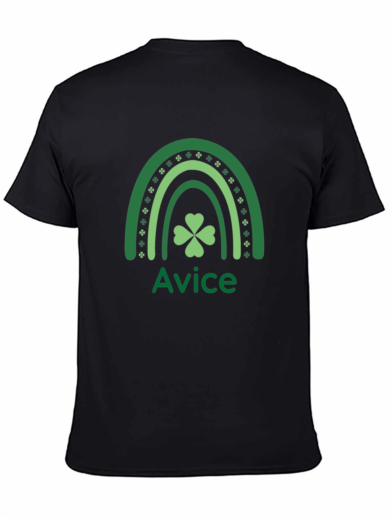 St. Patricks Day Rainbow Shamrock Custom Name T-Shirt
