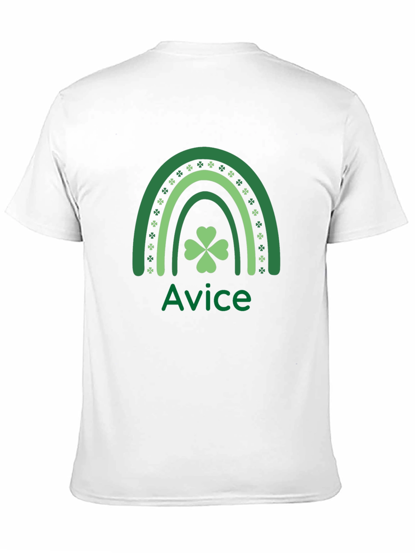St. Patricks Day Rainbow Shamrock Custom Name T-Shirt