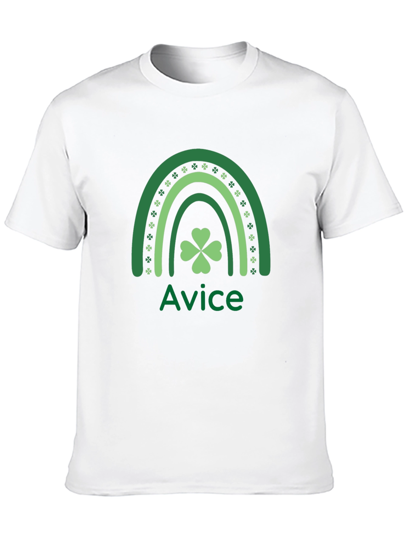 St. Patricks Day Rainbow Shamrock Custom Name T-Shirt