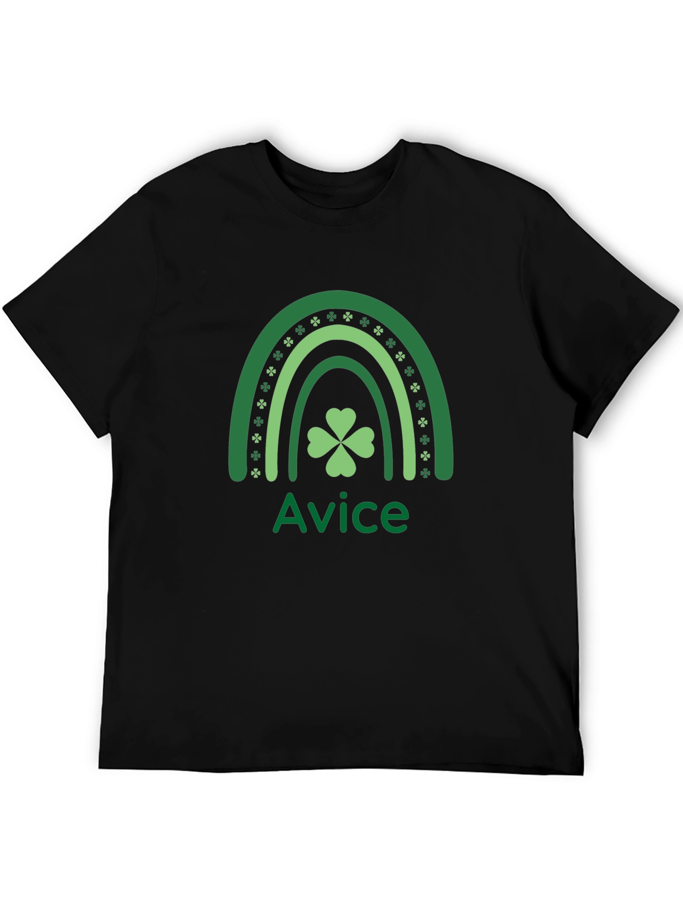 St. Patricks Day Rainbow Shamrock Custom Name T-Shirt