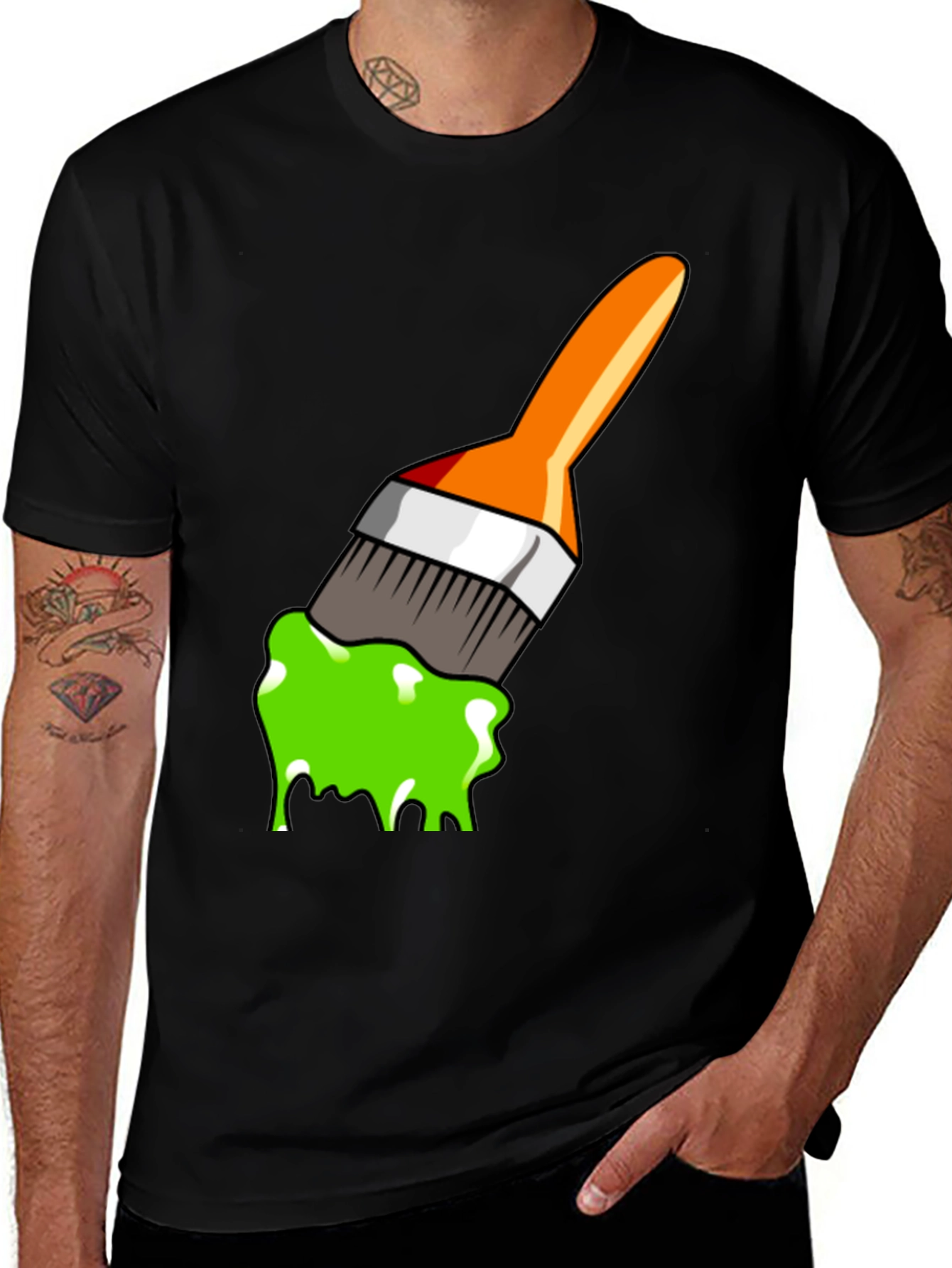 Paint Brush Graphic Tee - Cool Artistic Design