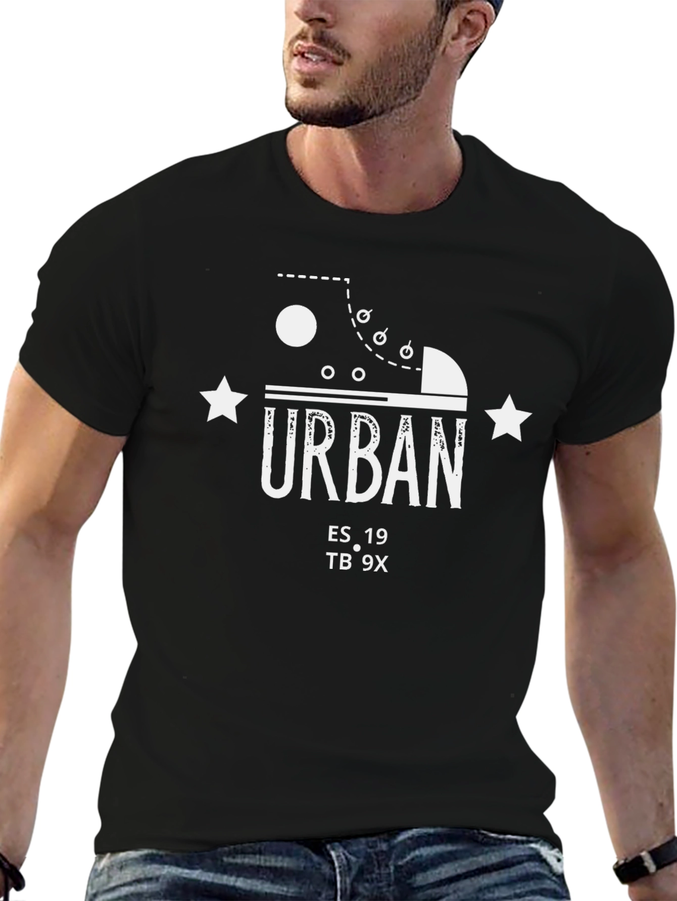 Urban Graphic Tee - Black Short Sleeve T-Shirt