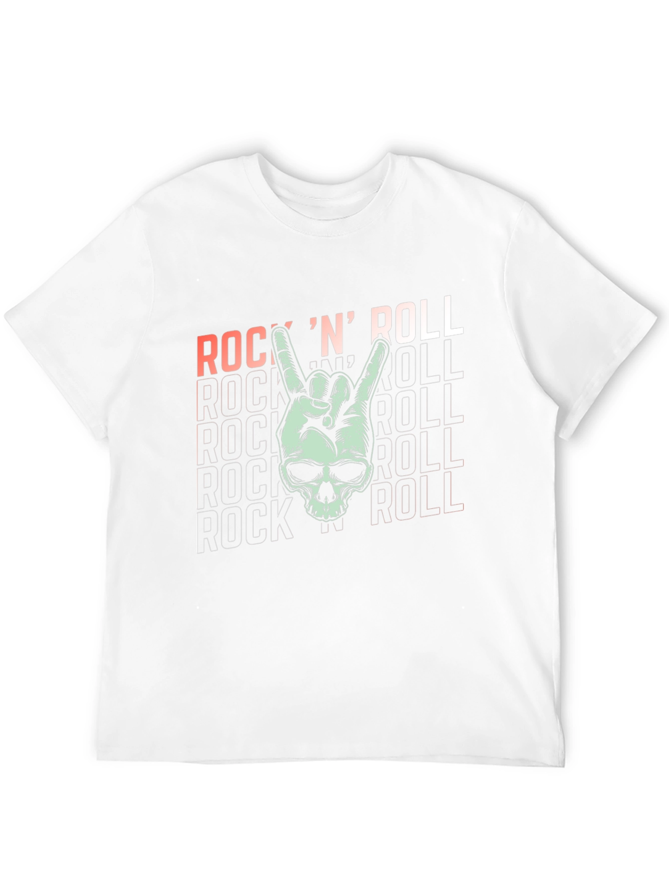 Rock N Roll Skull Graphic T-Shirt